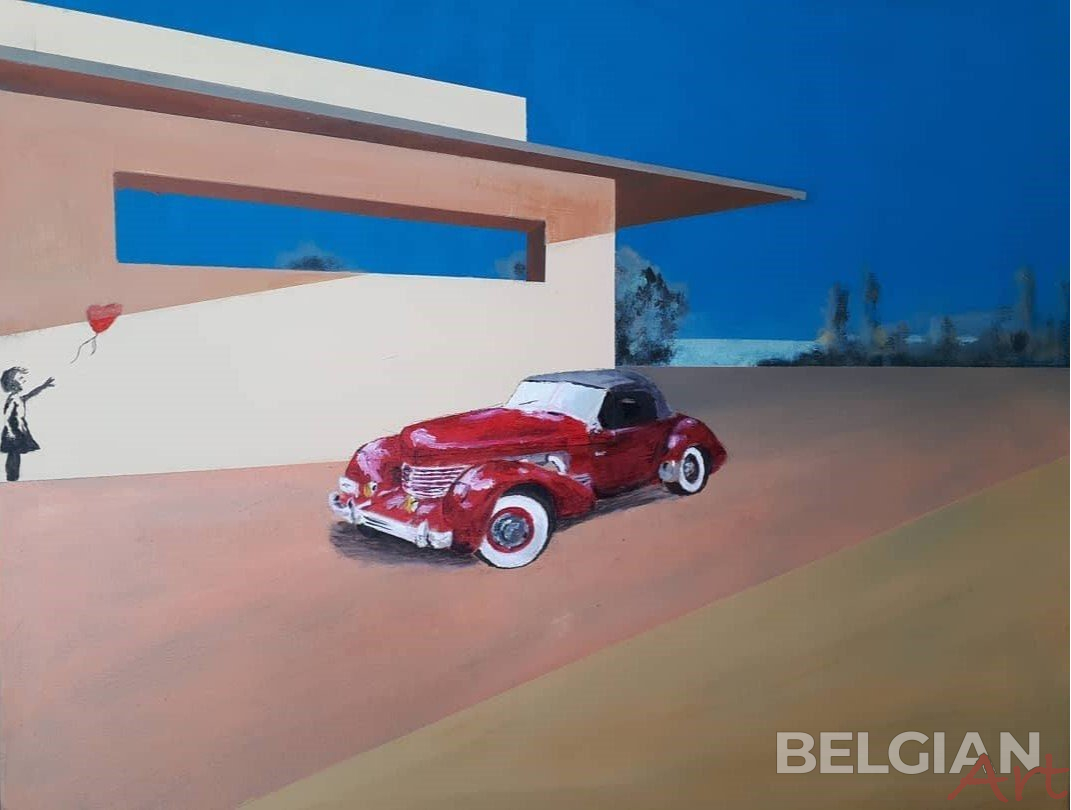 Banksy grafitti and 1937 Cord