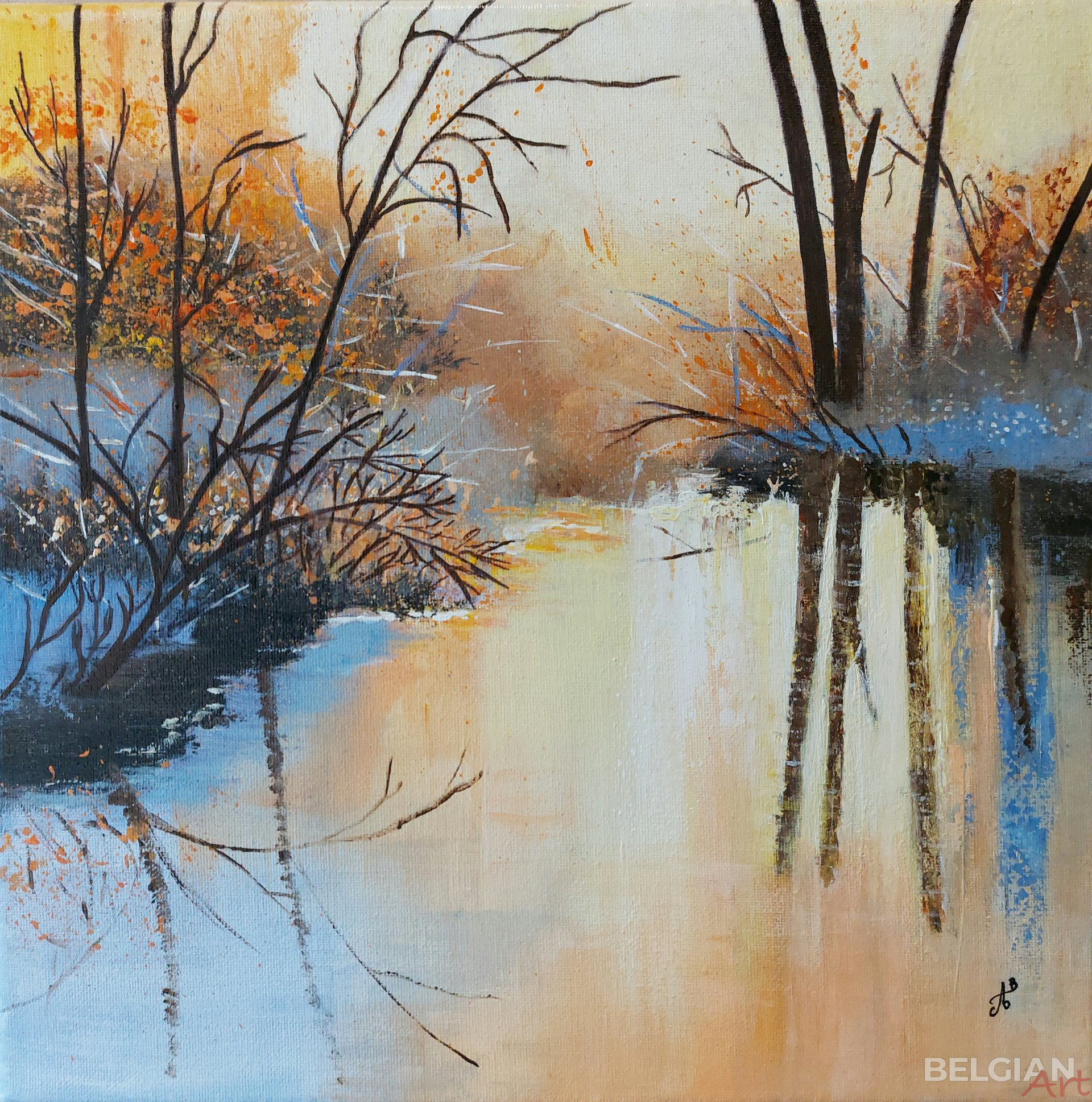 AU MILEU COULE LA RIVIERE .