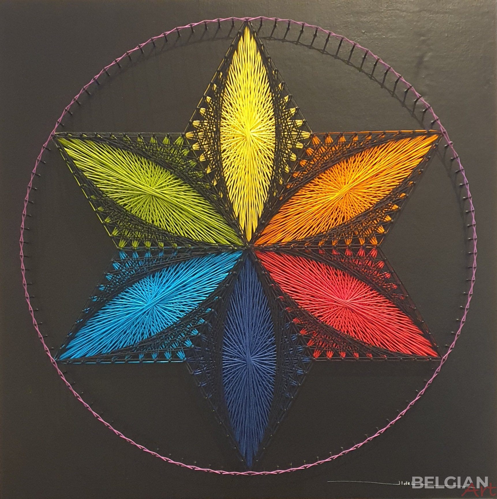 Germ of Life - Black - Fiber Art
